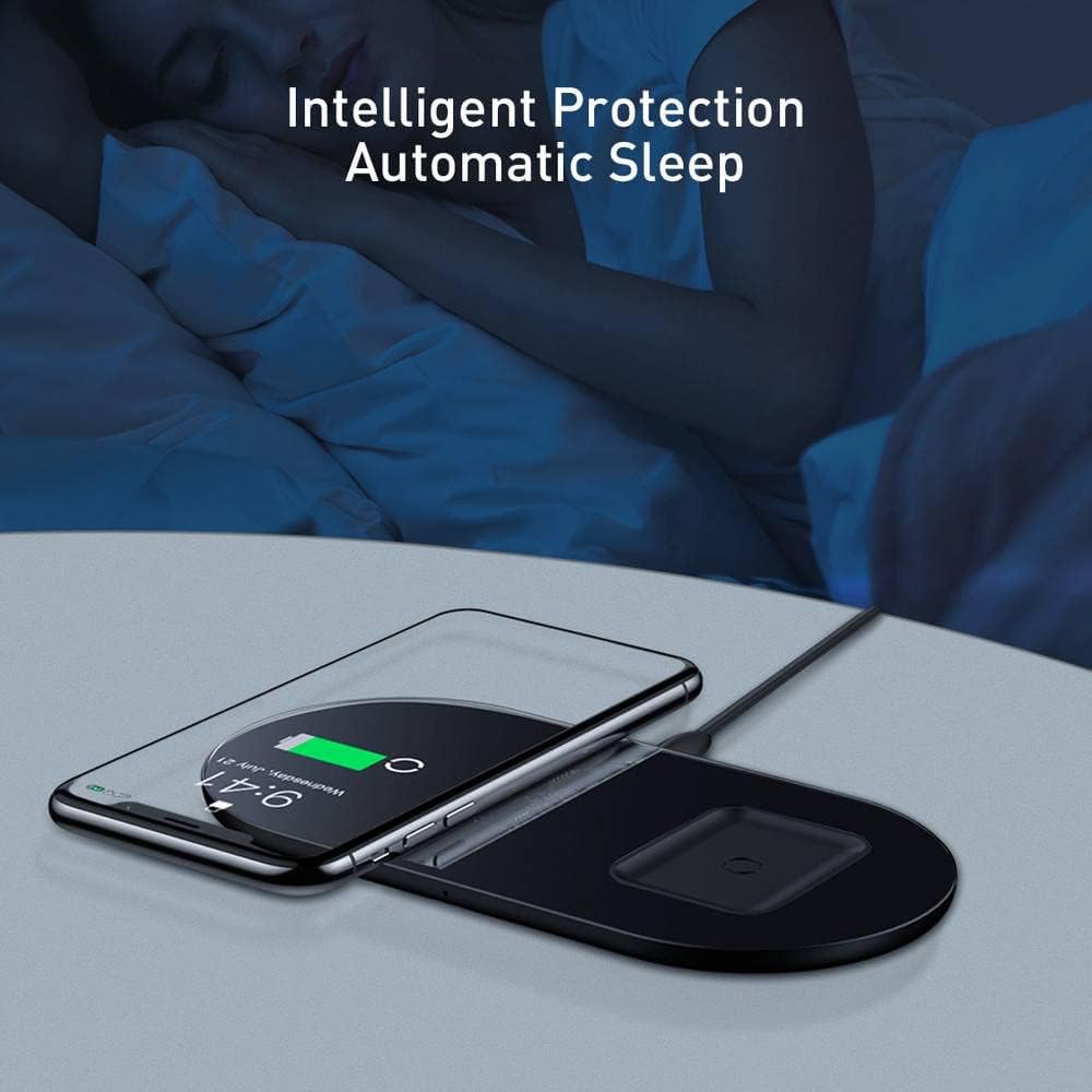 Baseus Simple 2in1 Wireless Charger 18W Max - Black, SEAPIPH5-05 Baseus Simple 2in1 Wireless Charger 18W Max - Black, SEAPIPH5-05